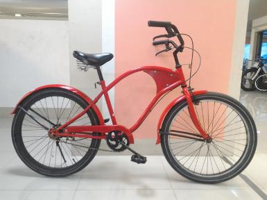 จักรยาน ครุยเซอร์ เฟรมเหล็ก สีแดง